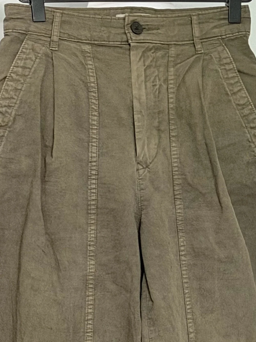 Everlane Organic Cotton Linen Utility Wide Leg Tourist Pants Khaki Size 00